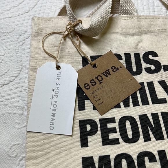 ⭐️Espwa tote bag Jesus family peonies mocha with whip NWT - Picture 4 of 9